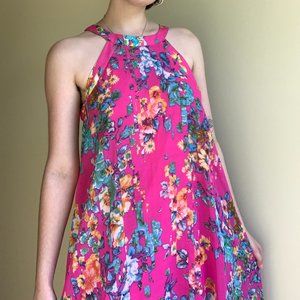 Betsey Johnson Pink Floral A-Line Dress
